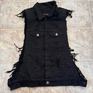 NWOT Citizens of humanity x Jerome Dahan distressed Sleeveless Jean Jacket Black